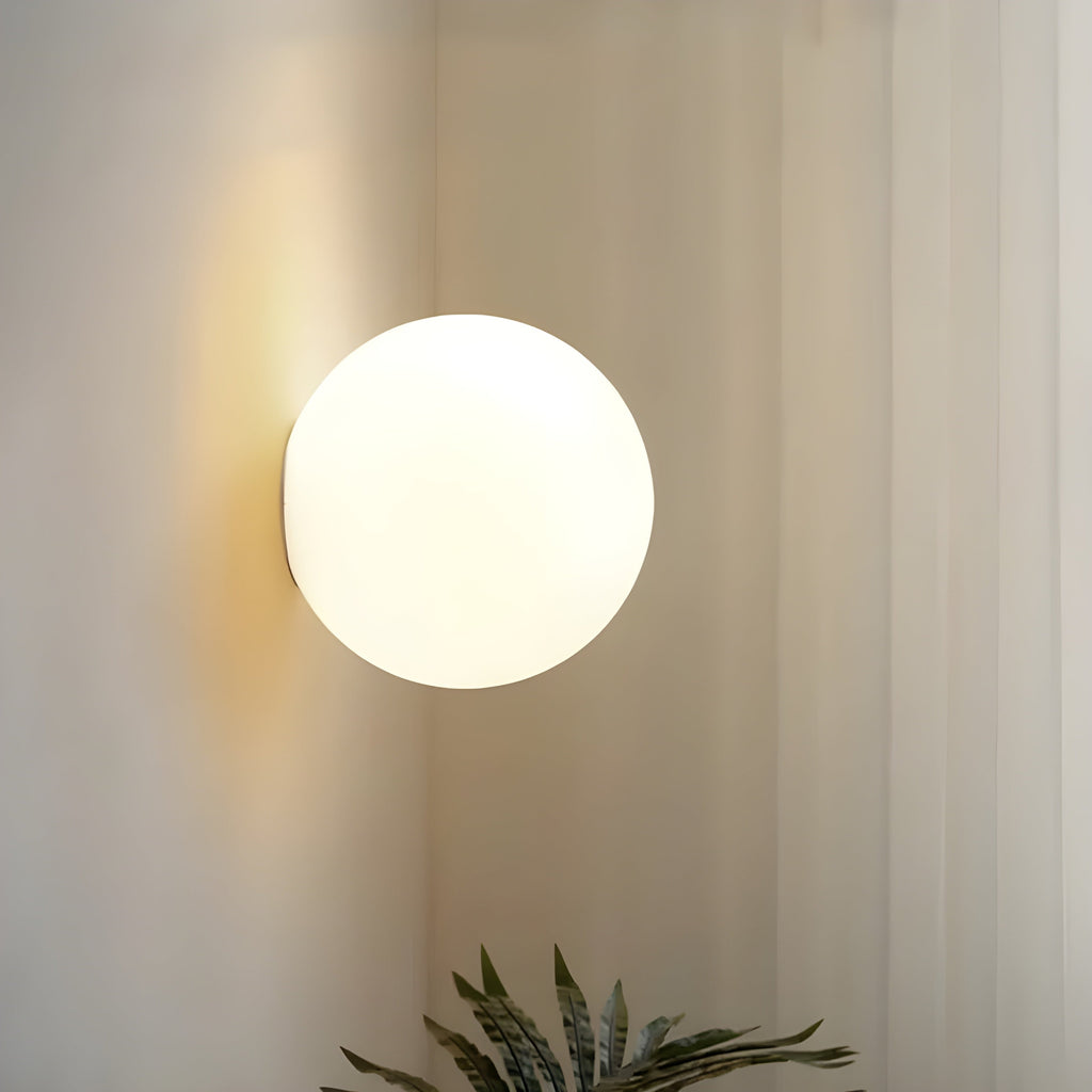 Aplique de pared esférico de montaje al ras con vidrio esmerilado y diseño moderno minimalista