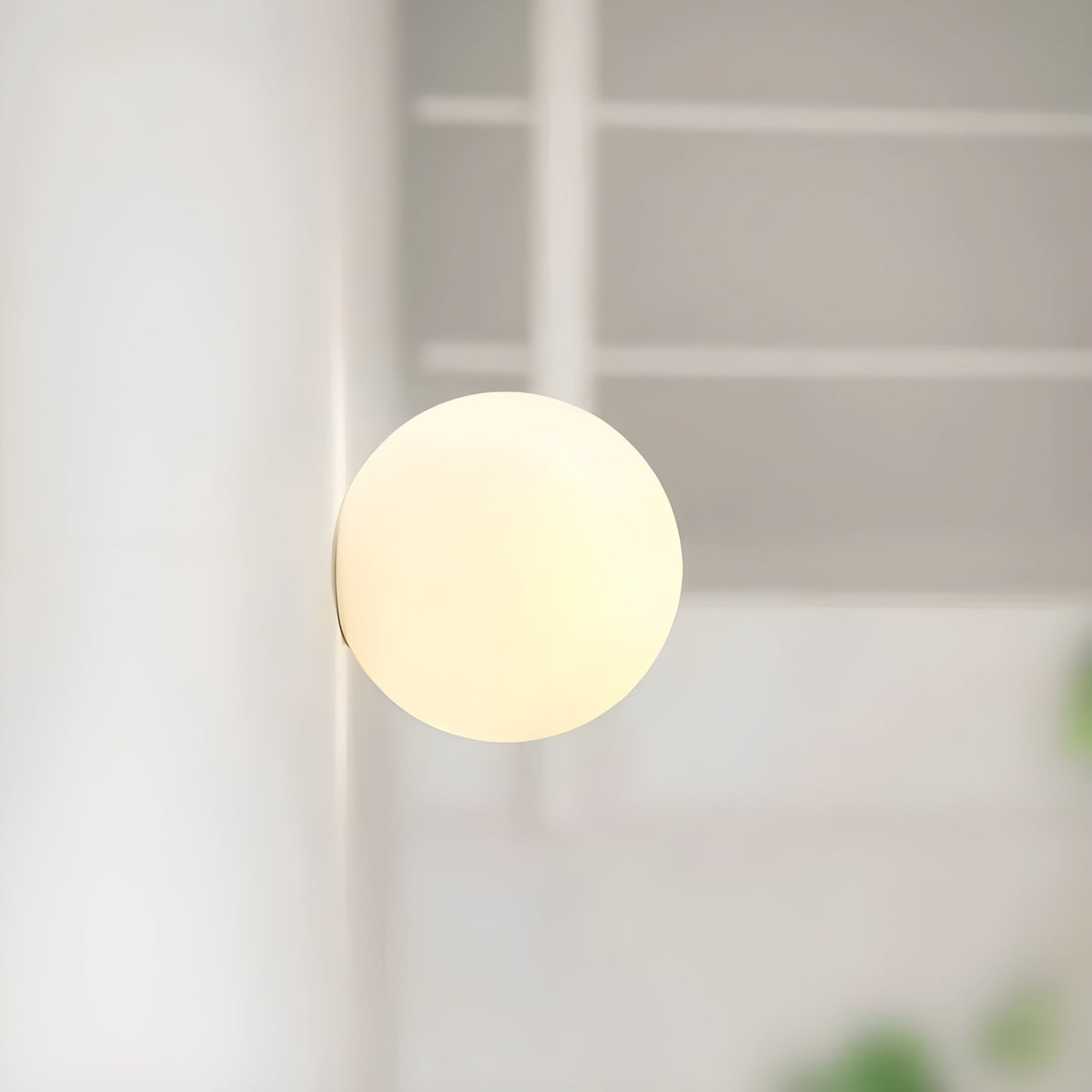Aplique de pared esférico de montaje al ras con vidrio esmerilado y diseño moderno minimalista