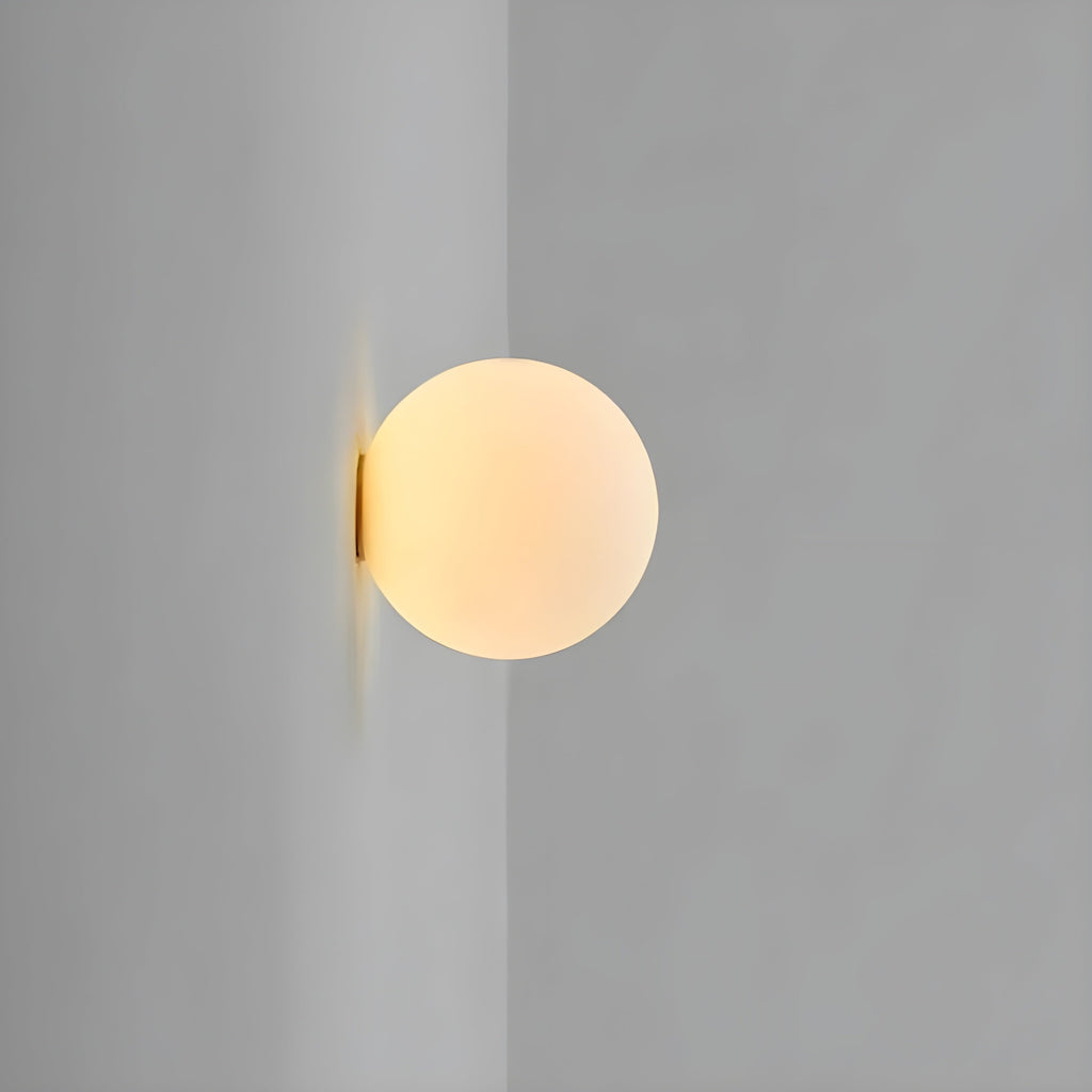 Aplique de pared esférico de montaje al ras con vidrio esmerilado y diseño moderno minimalista