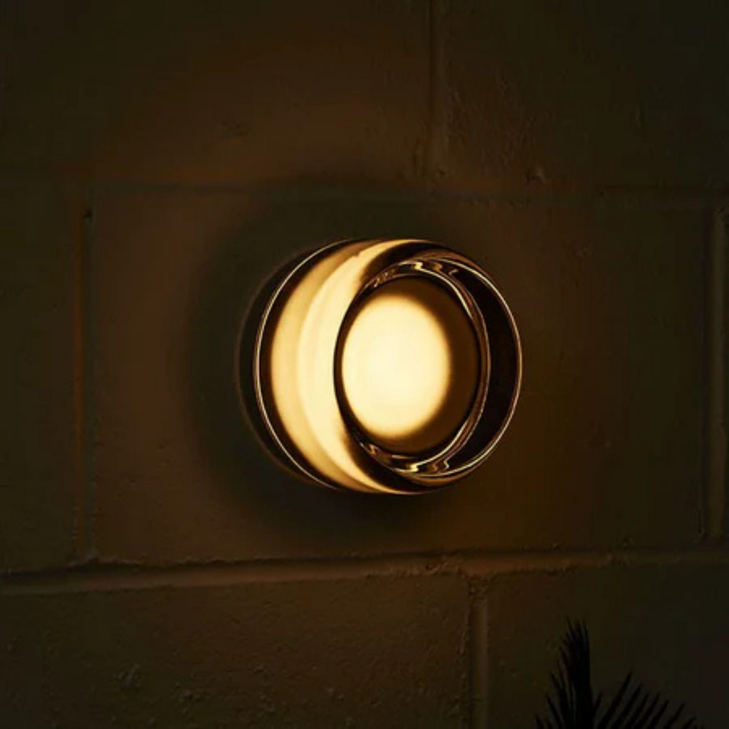 Aplique de pared LED redondo con difusor acrílico, lámpara de dormitorio de montaje al ras