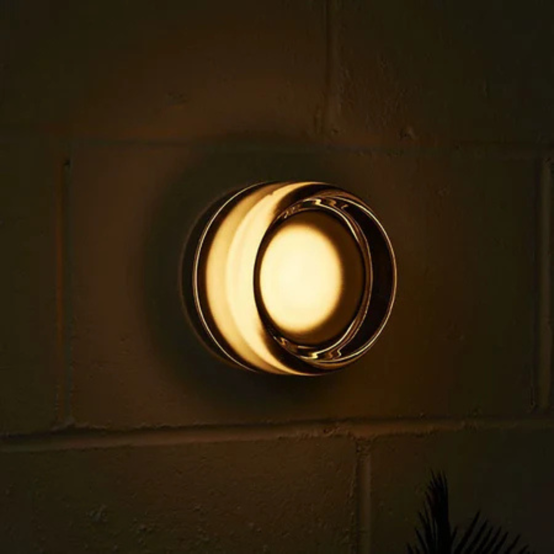 Aplique de pared LED redondo con difusor acrílico, lámpara de dormitorio de montaje al ras