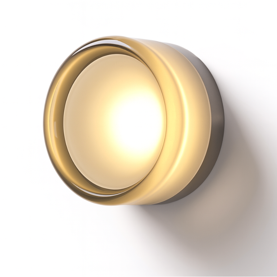 Aplique de pared LED redondo con difusor acrílico, lámpara de dormitorio de montaje al ras