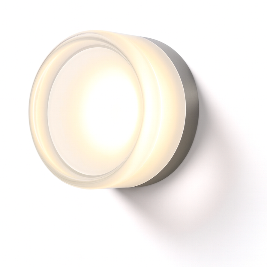 Aplique de pared LED redondo con difusor acrílico, lámpara de dormitorio de montaje al ras