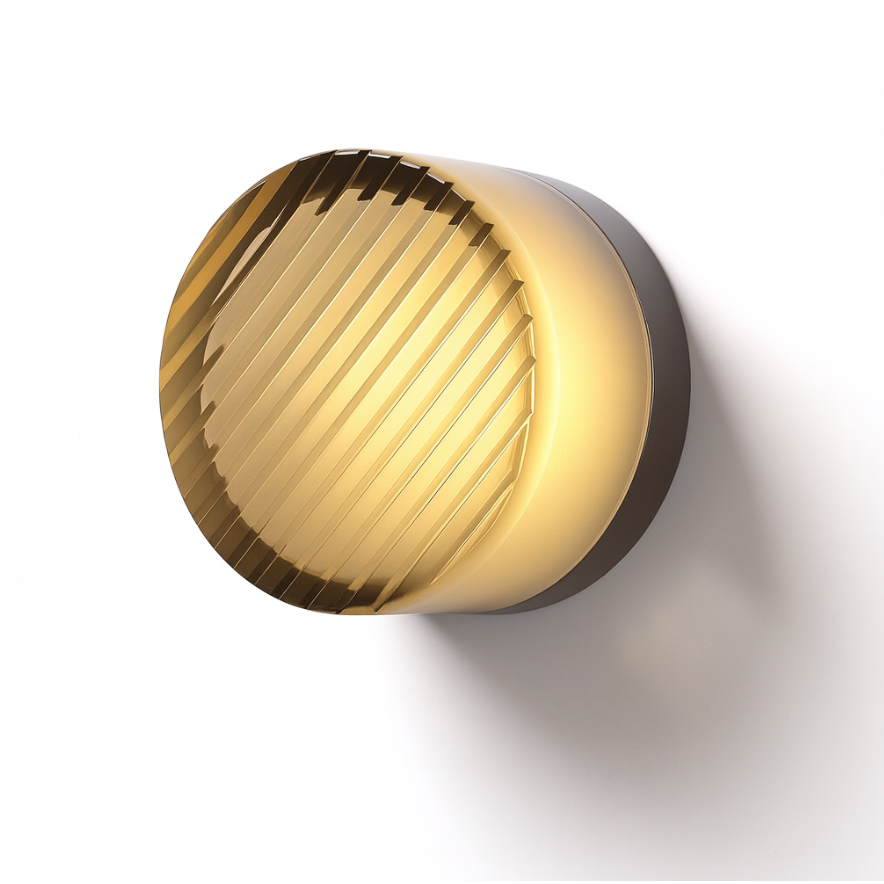 Aplique de pared LED redondo con difusor acrílico, lámpara de dormitorio de montaje al ras