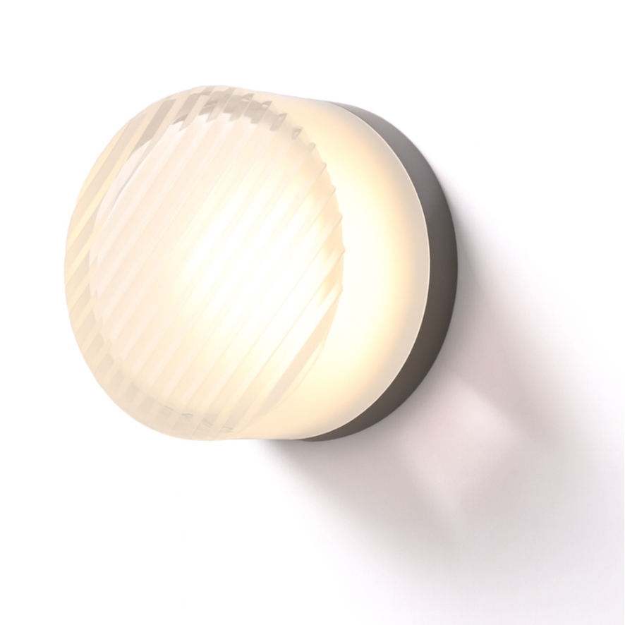 Aplique de pared LED redondo con difusor acrílico, lámpara de dormitorio de montaje al ras