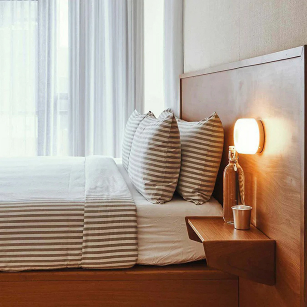 Aplique de pared LED redondo con difusor acrílico, lámpara de dormitorio de montaje al ras