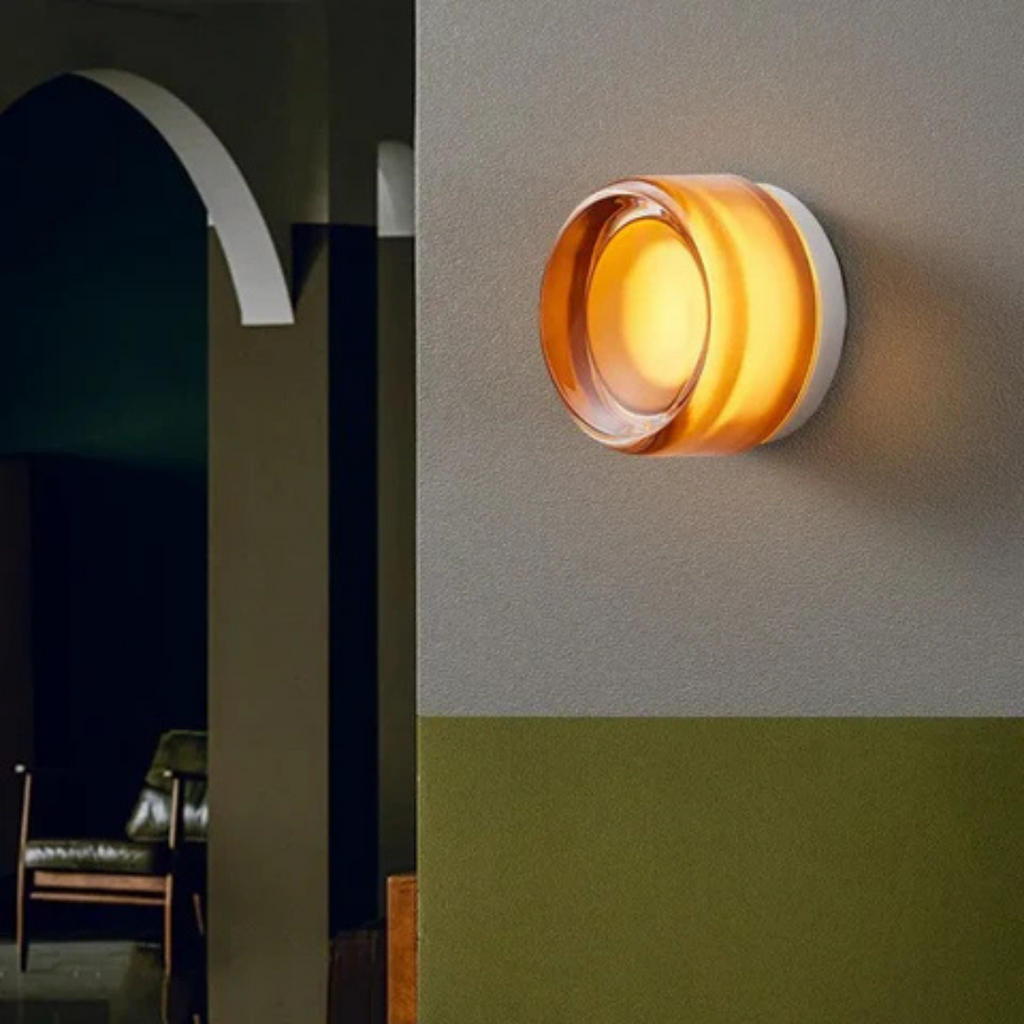 Aplique de pared LED redondo con difusor acrílico, lámpara de dormitorio de montaje al ras