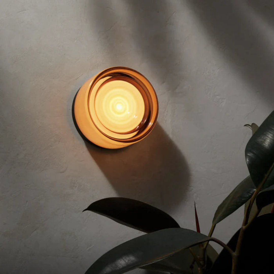 Aplique de pared LED redondo con difusor acrílico, lámpara de dormitorio de montaje al ras