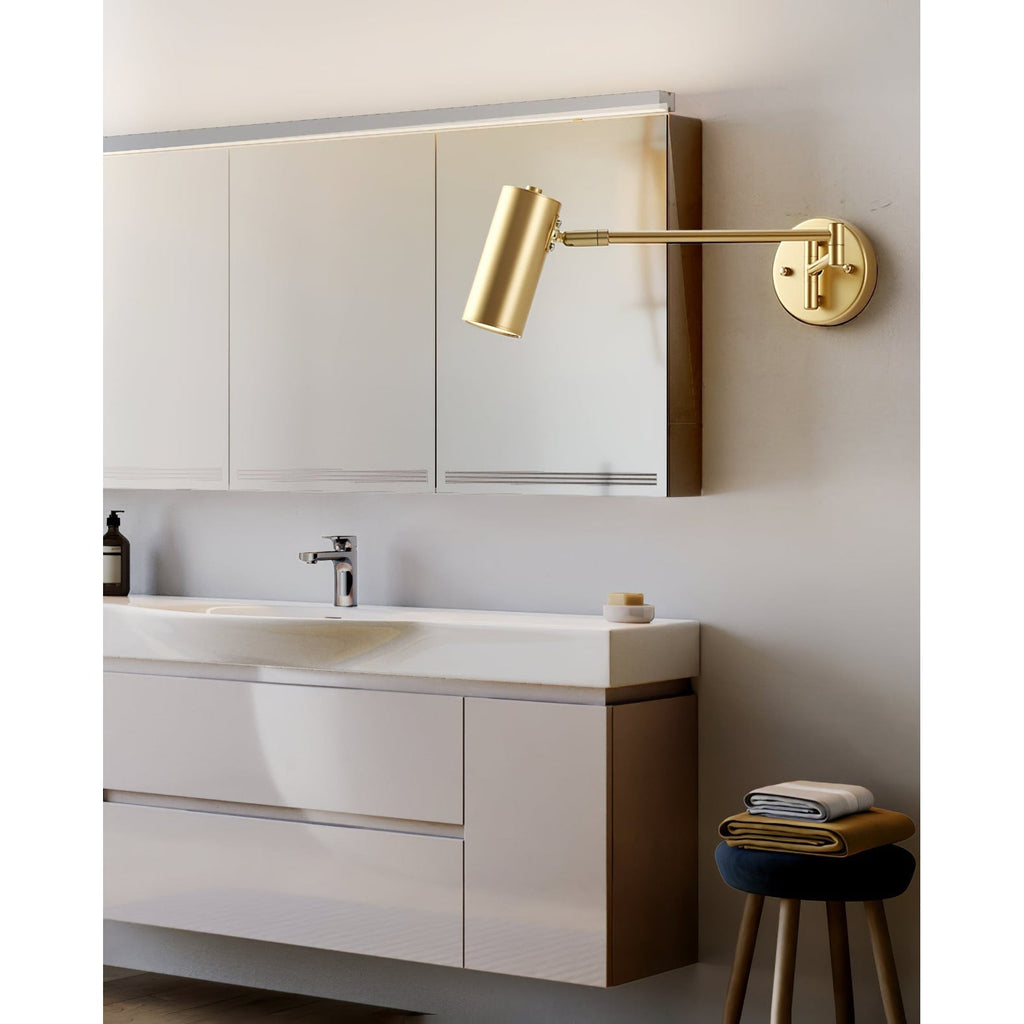 Lámpara de pared con brazo articulado para lectura y cabezal ajustable