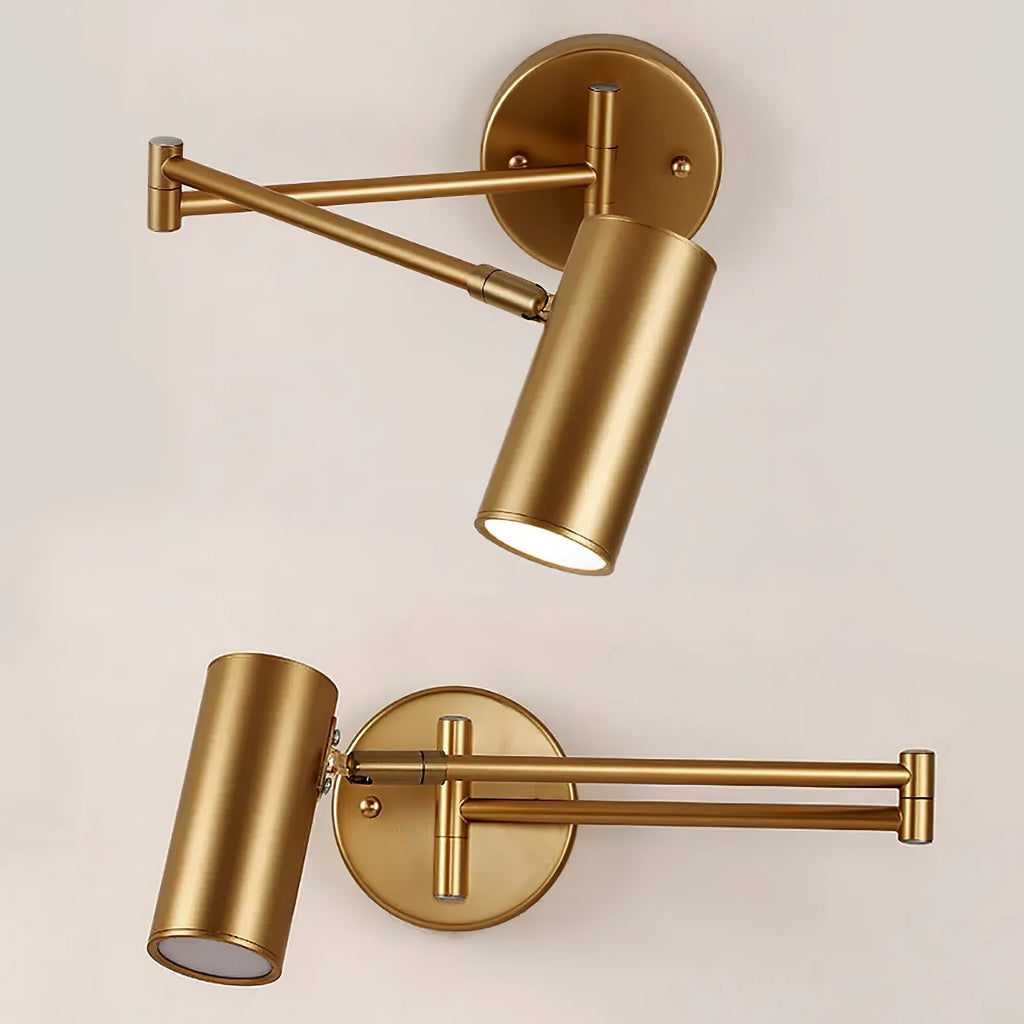 Lámpara de pared con brazo articulado para lectura y cabezal ajustable