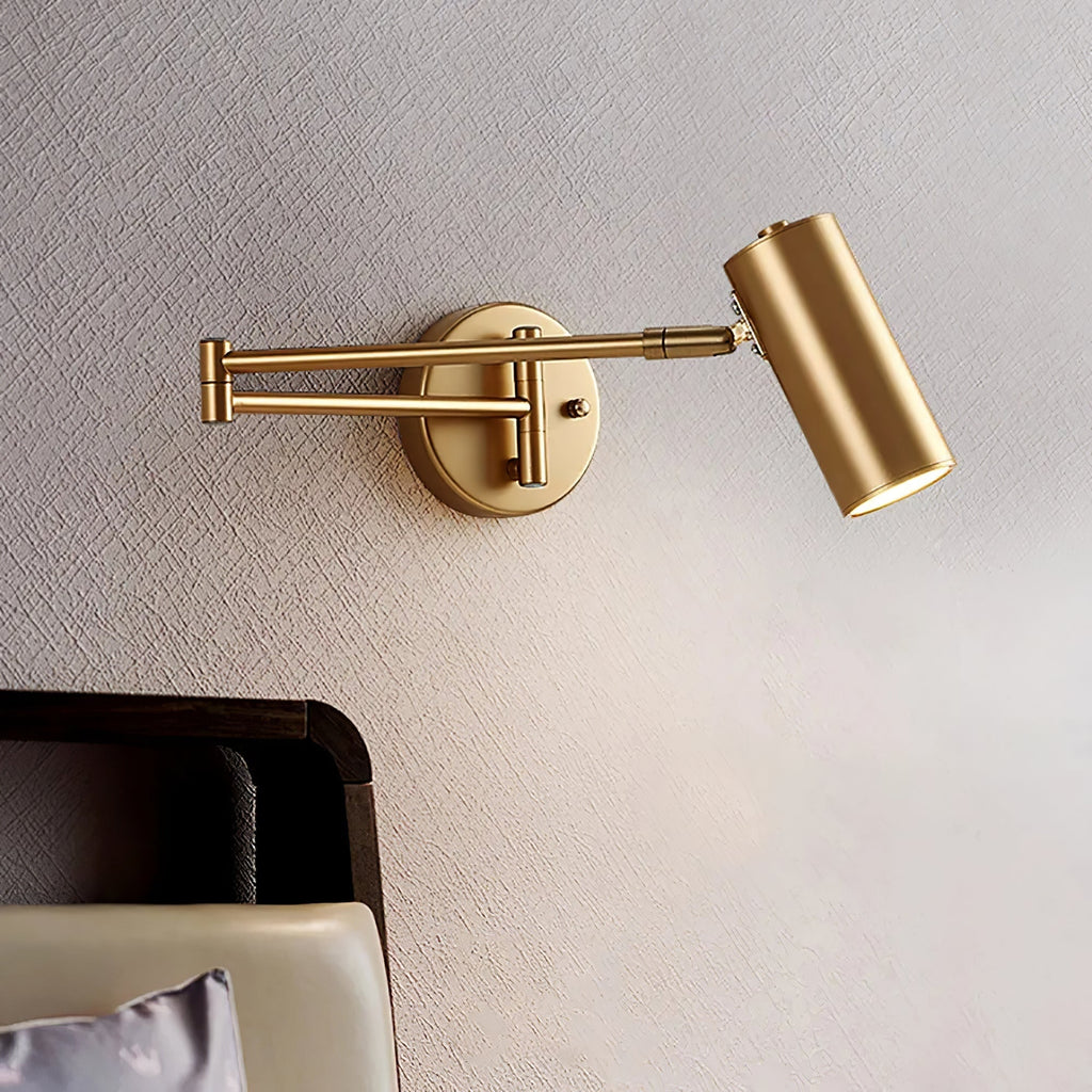 Lámpara de pared con brazo articulado para lectura y cabezal ajustable