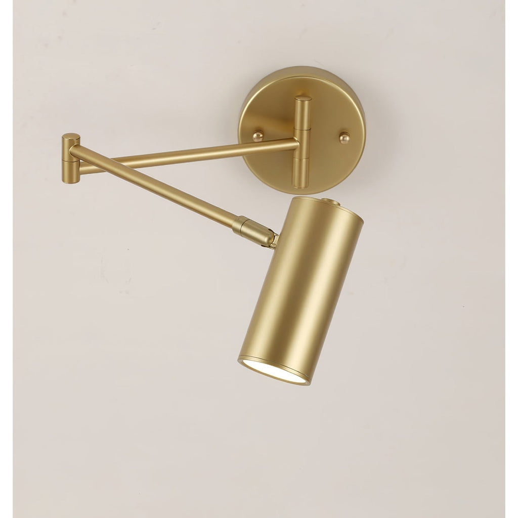 Lámpara de pared con brazo articulado para lectura y cabezal ajustable