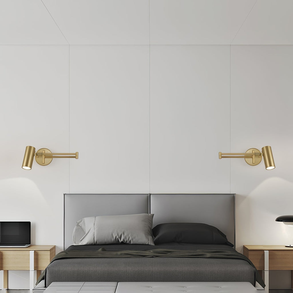 Lámpara de pared con brazo articulado para lectura y cabezal ajustable