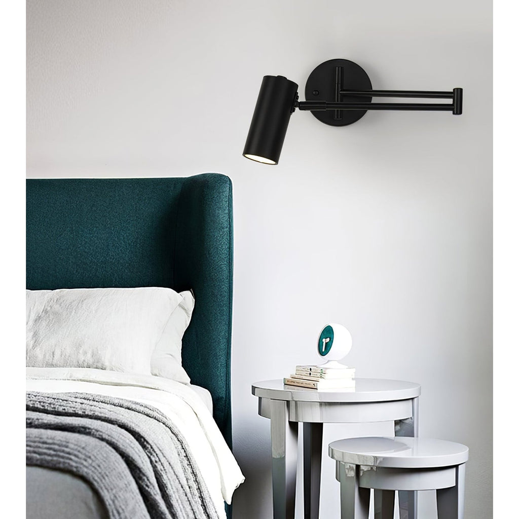 Lámpara de pared con brazo articulado para lectura y cabezal ajustable