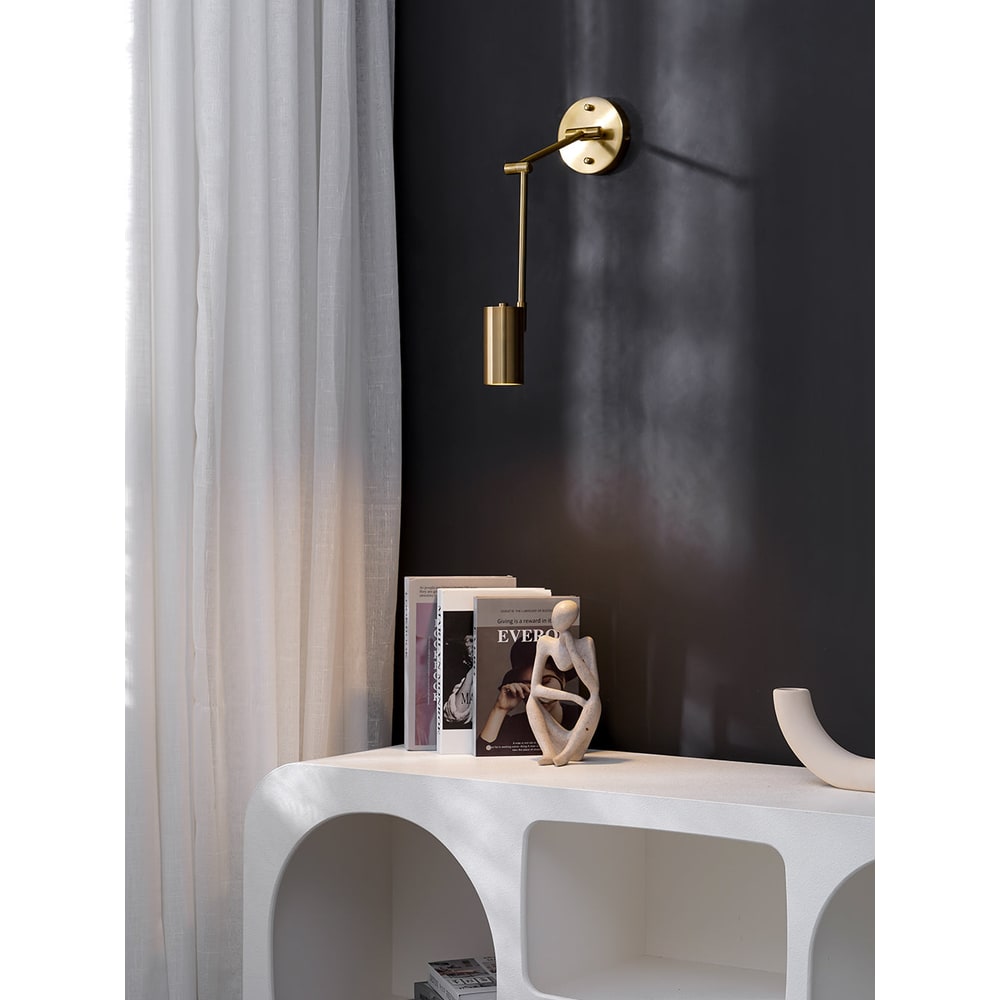 Lámpara de pared con brazo articulado para lectura y cabezal ajustable