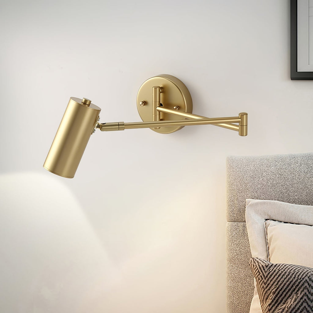 Lámpara de pared con brazo articulado para lectura y cabezal ajustable