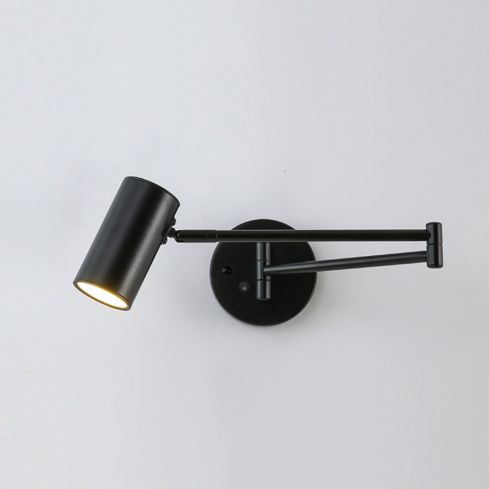 Lámpara de pared con brazo articulado para lectura y cabezal ajustable