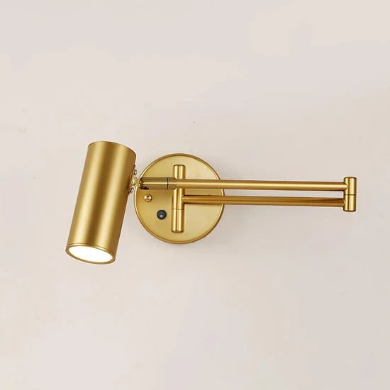 Lámpara de pared con brazo articulado para lectura y cabezal ajustable