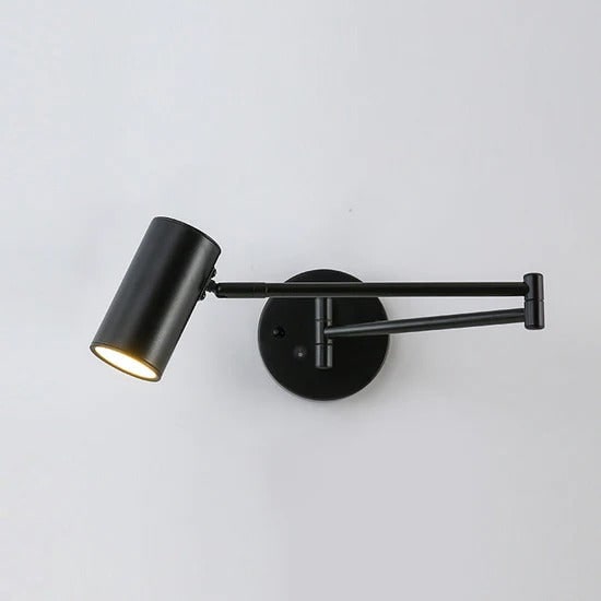 Lámpara de pared con brazo articulado para lectura y cabezal ajustable