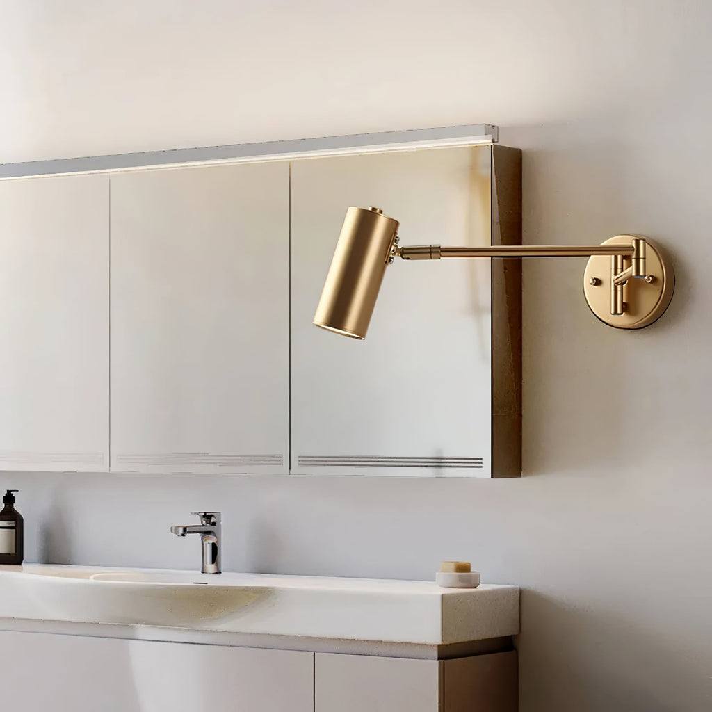 Lámpara de pared con brazo articulado para lectura y cabezal ajustable