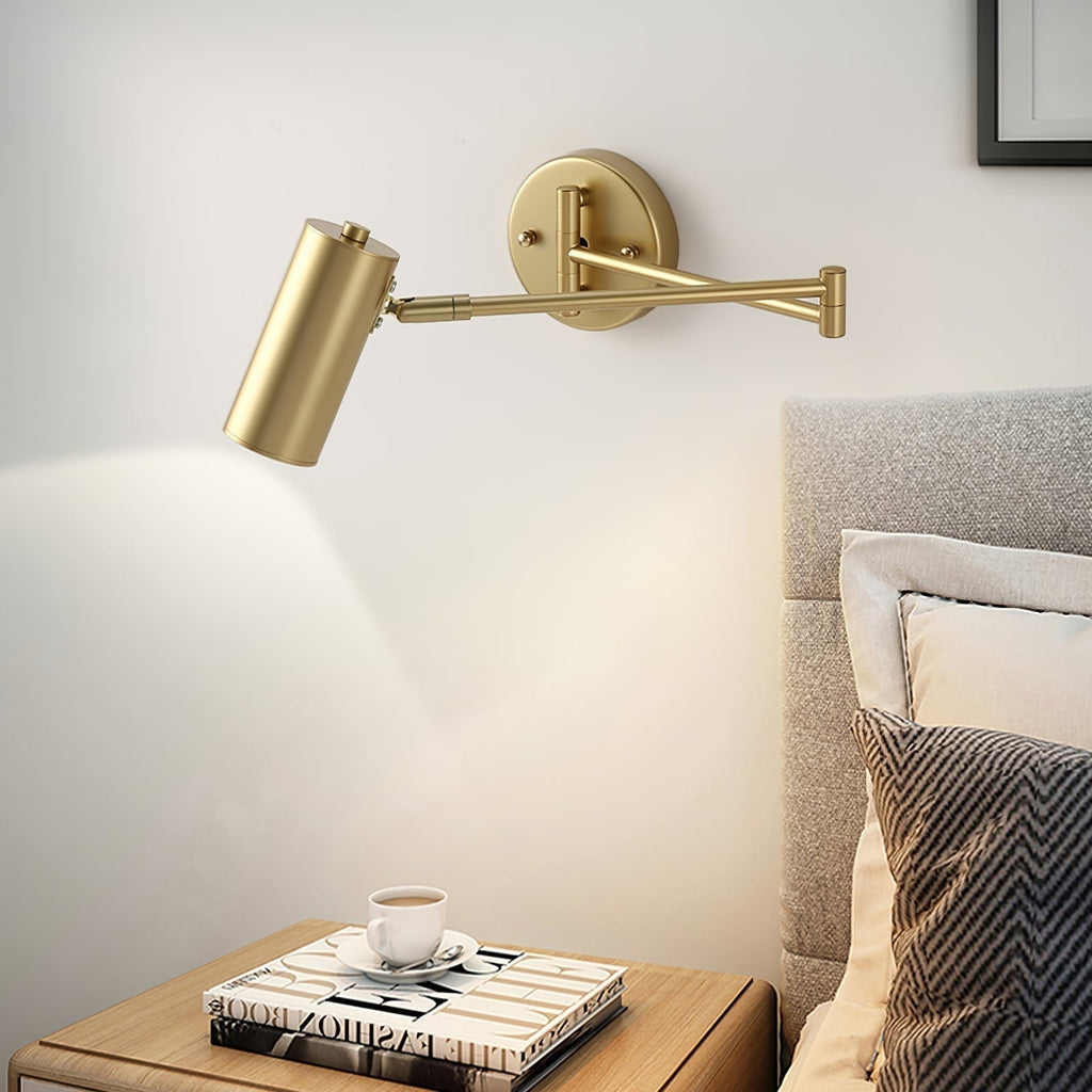 Lámpara de pared con brazo articulado para lectura y cabezal ajustable