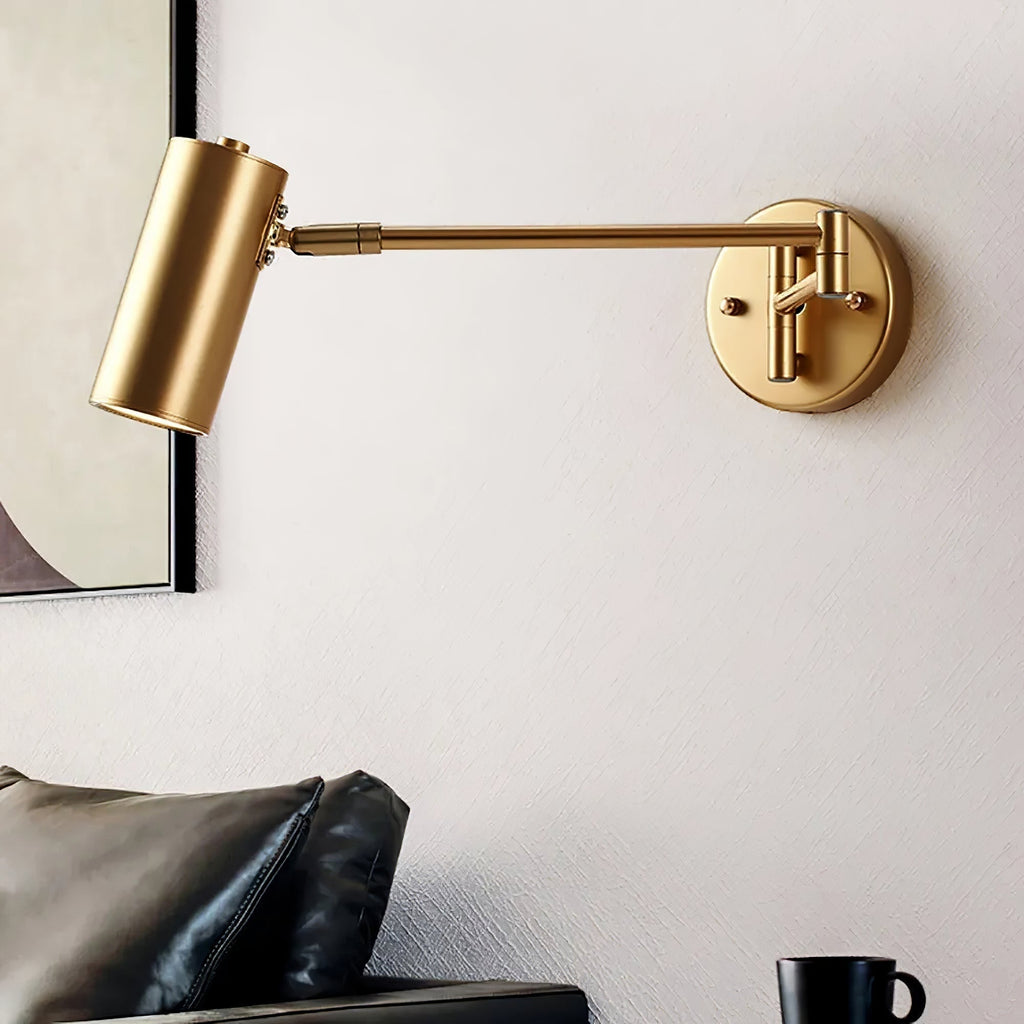 Lámpara de pared con brazo articulado para lectura y cabezal ajustable