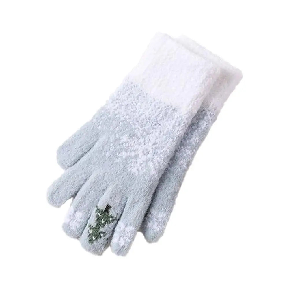 Festive Fleece Lined Knit Fingerless Gloves - product detail 10