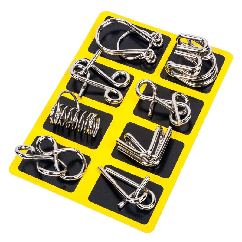 8 Piece Metal Puzzle Ring Set Brain Teaser Toys - product detail 5
